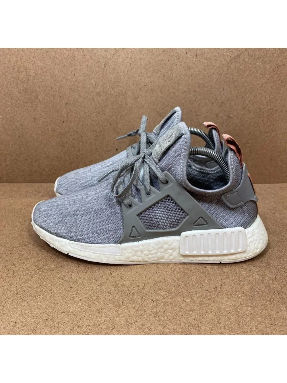 Adidas Womens NMD XR1 Primeknit Glitch Gray Sneakers Size 9 Boost Sole Mesh